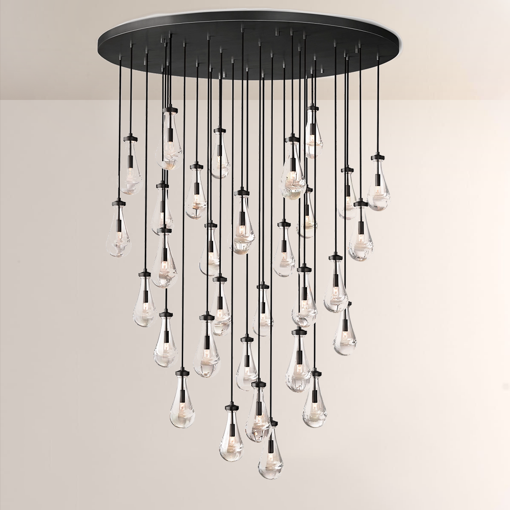 Raindrop Round Chandelier 60"