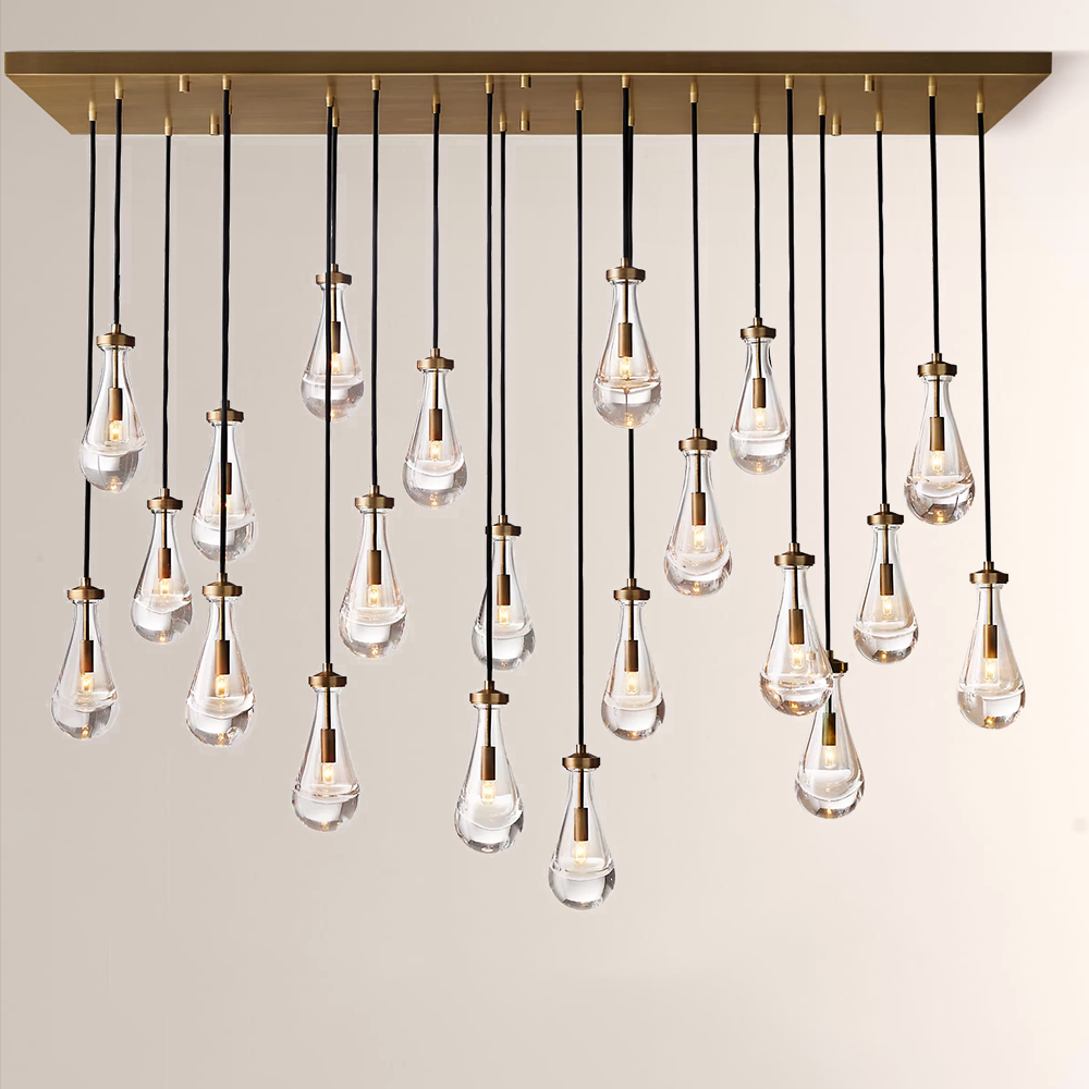 Raindrop Rectangular Chandelier 72"
