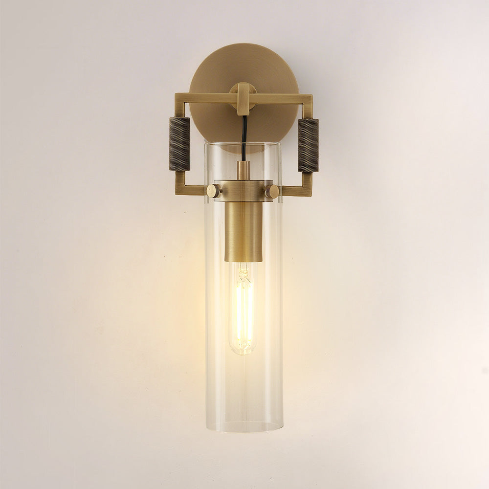 Aisha Rough Tube Glass Cylinder Sconce