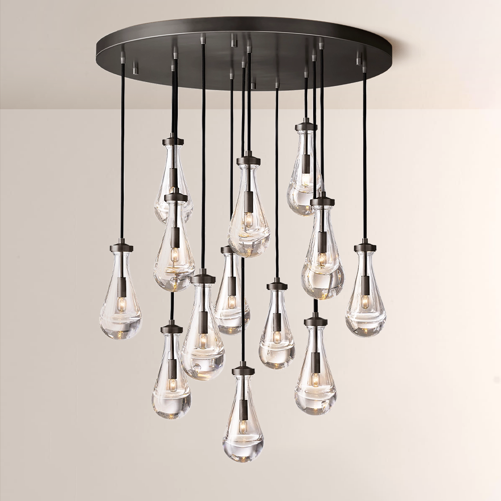 Raindrop Round Chandelier 36"