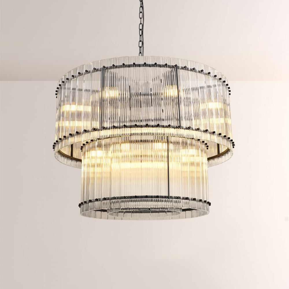 Fiona Two-Tier Round Chandelier 37"