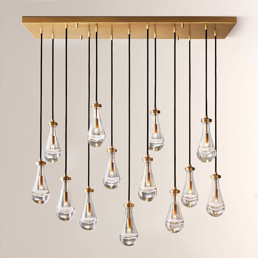 Raindrop Rectangular Chandelier 54"