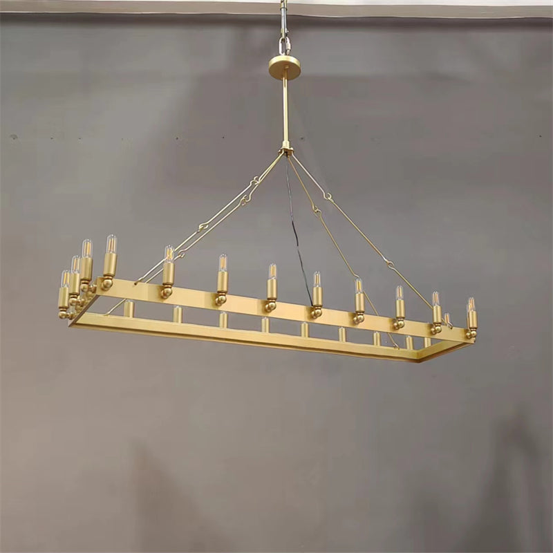 Camia Filament Rectangle Chandelier<41"-52">