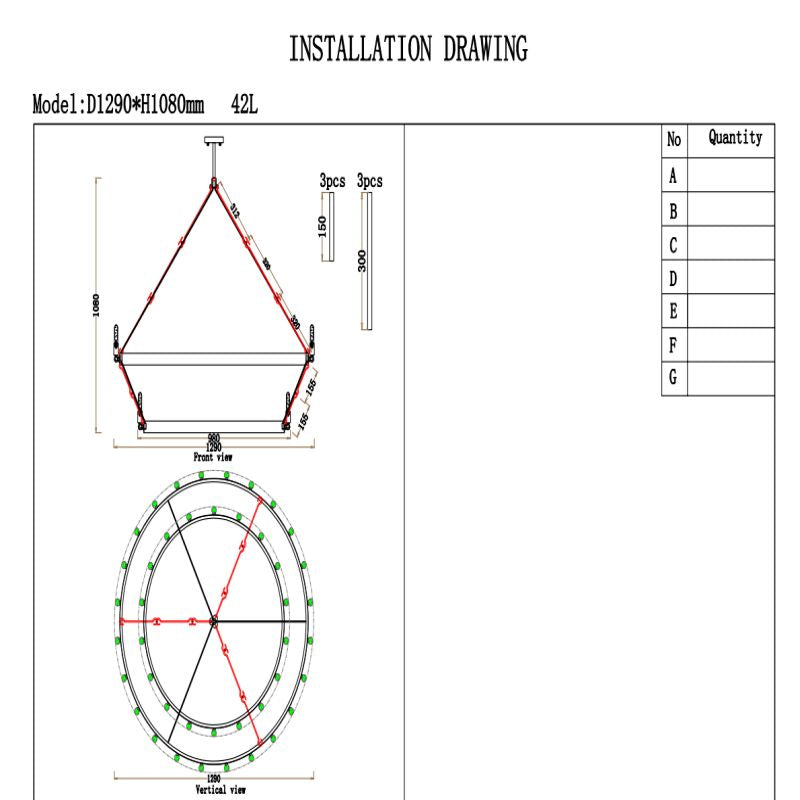 Camia 2-Tier Filament Round Chandelier<38"-73">