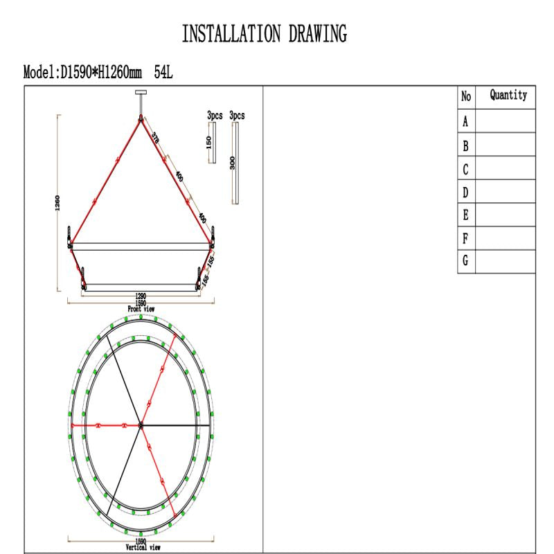 Camia 2-Tier Filament Round Chandelier<38"-73">