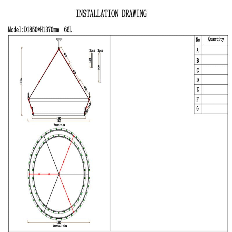 Camia 2-Tier Filament Round Chandelier<38"-73">