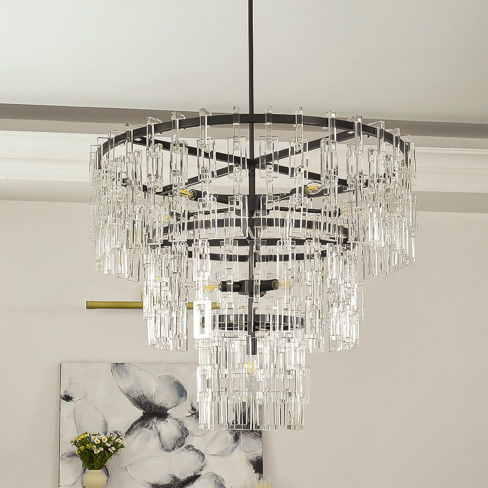 Ikun 3-Tier Round Chandelier 36"