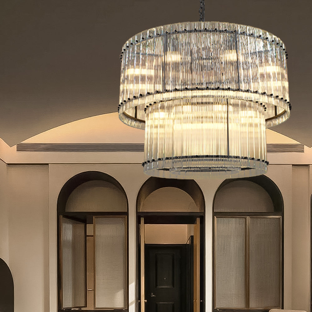 Fiona Two-Tier Round Chandelier 37"