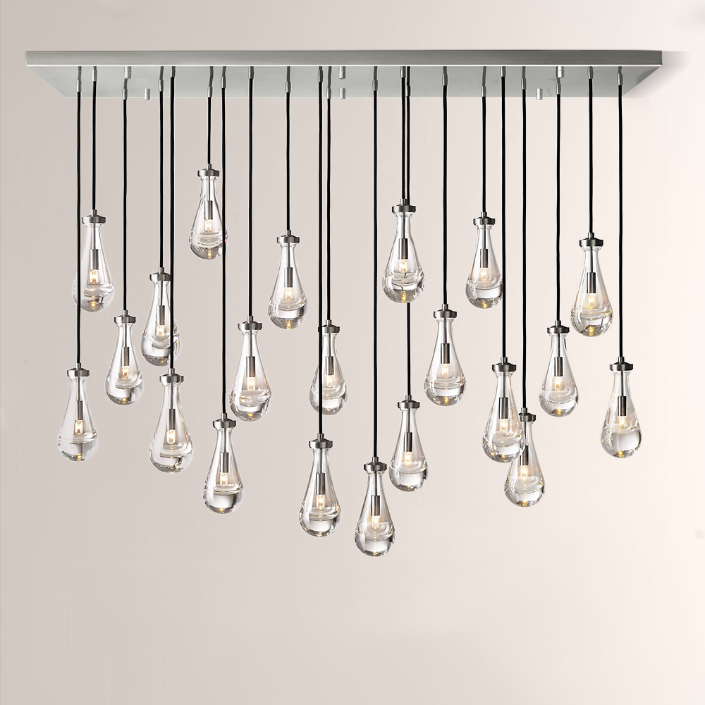 Raindrop Rectangular Chandelier 72"