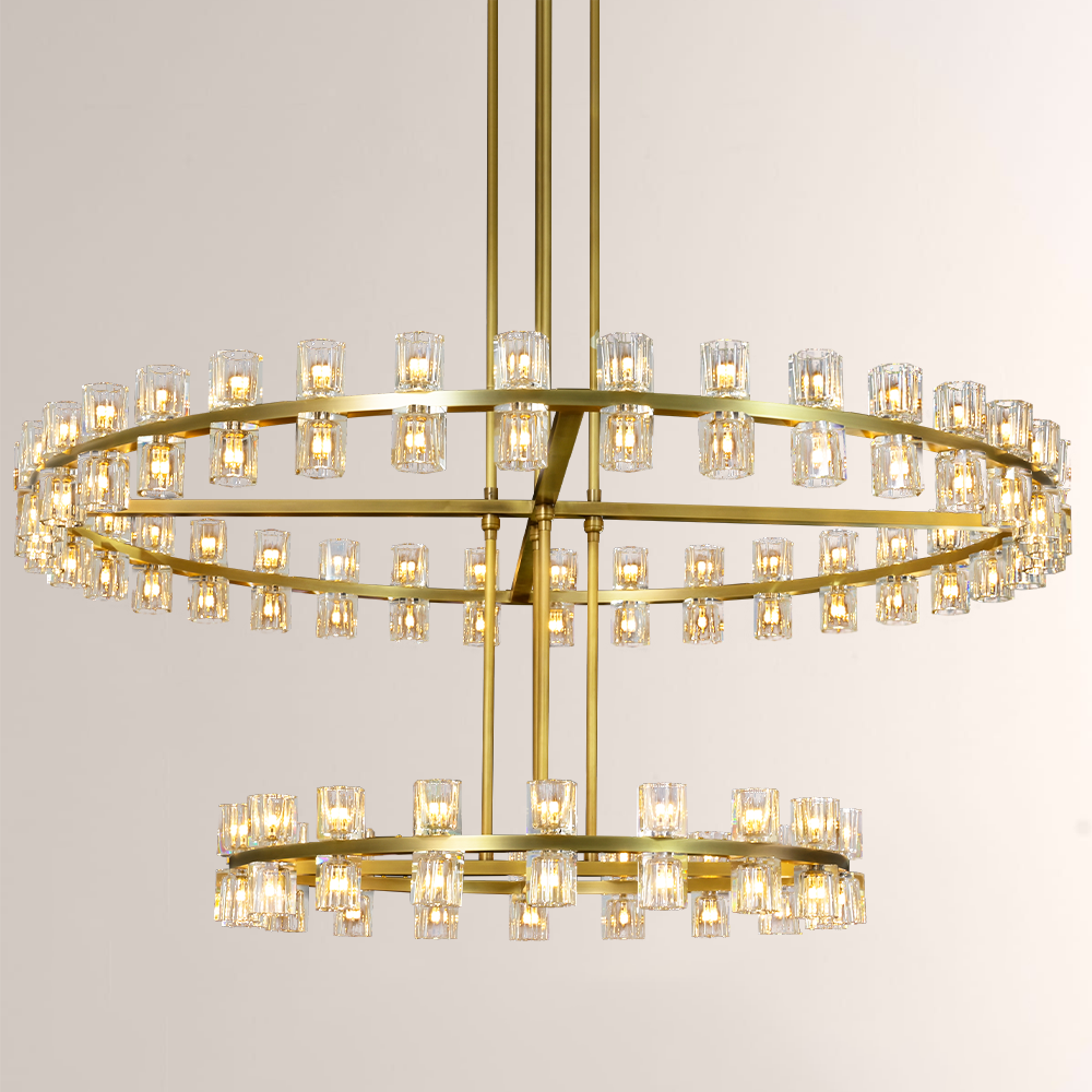 Tara Led Round Two-Tier Chandelier 60"
