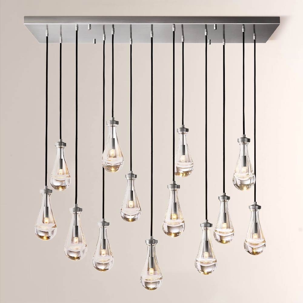 Raindrop Rectangular Chandelier 54"