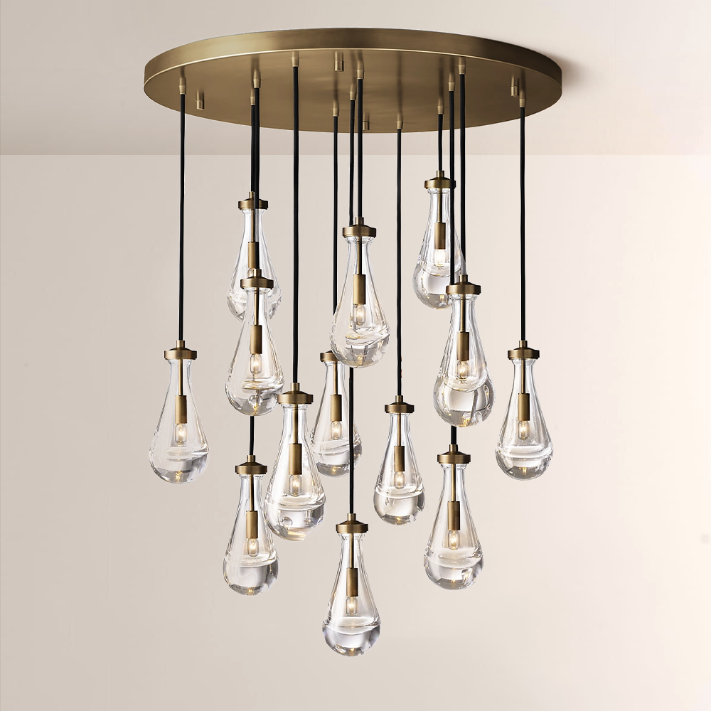 Raindrop Round Chandelier 36"