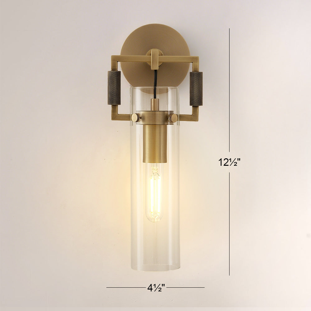 Aisha Rough Tube Glass Cylinder Sconce