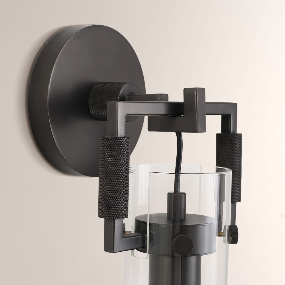 Aisha Rough Tube Glass Cylinder Sconce