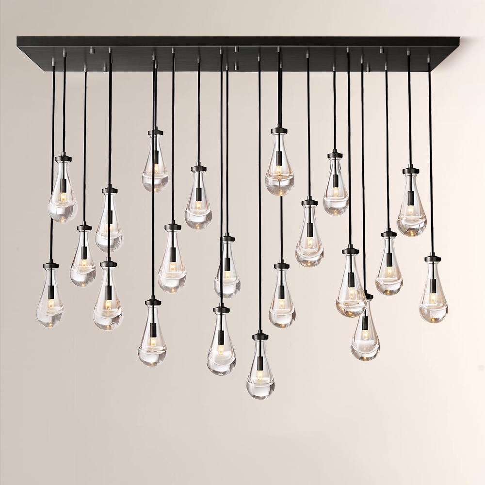 Raindrop Rectangular Chandelier 72"