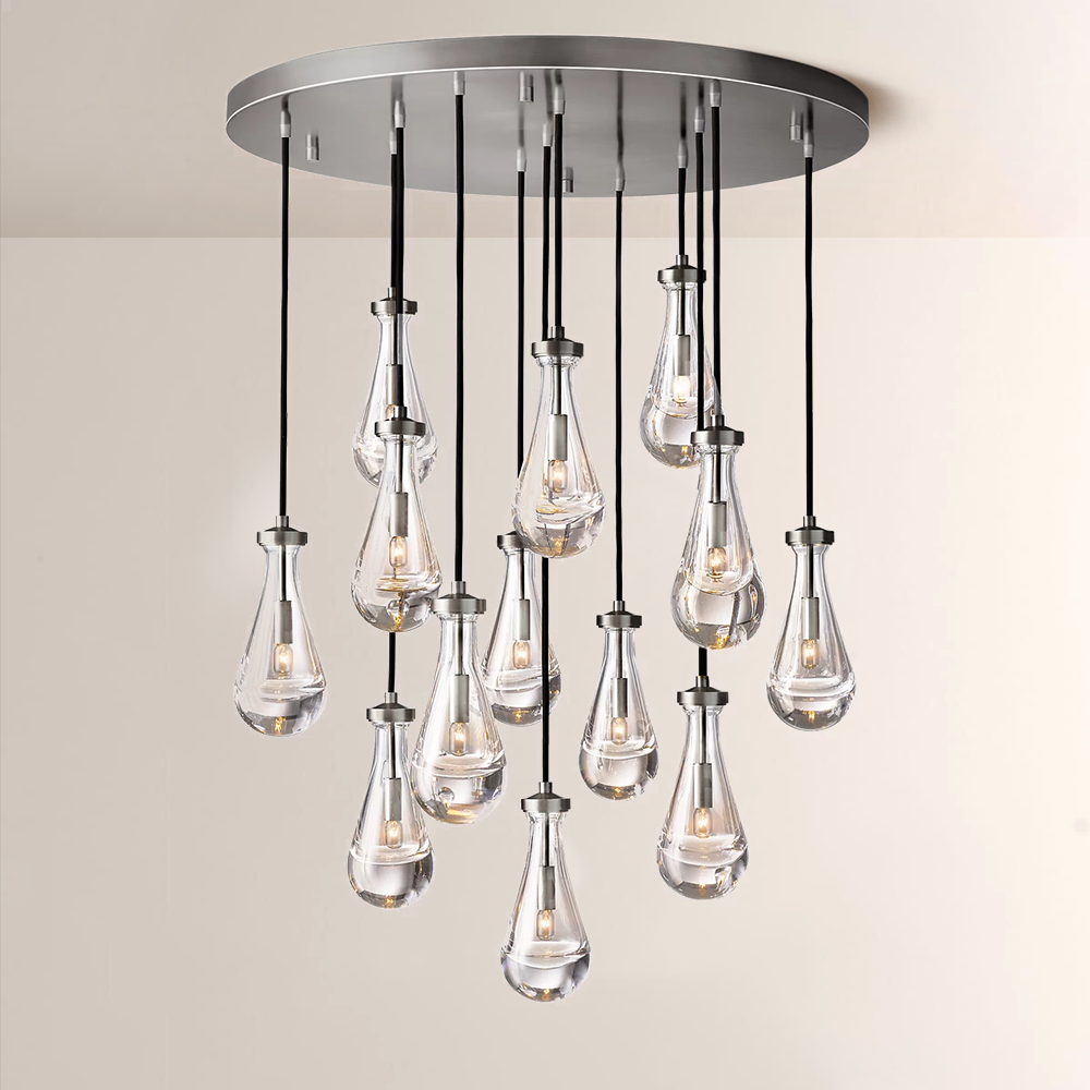 Raindrop Round Chandelier 36"