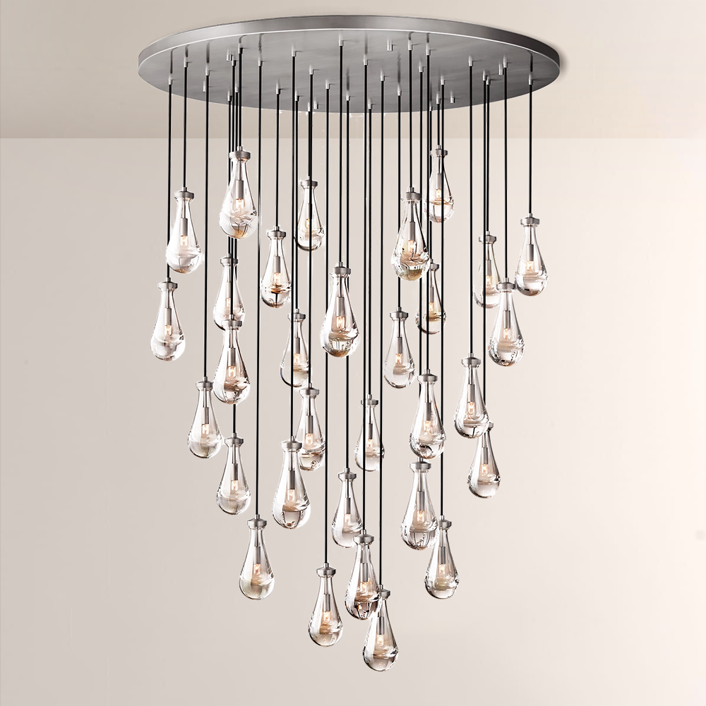 Raindrop Round Chandelier 60"