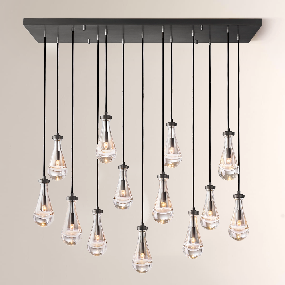Raindrop Rectangular Chandelier 54"