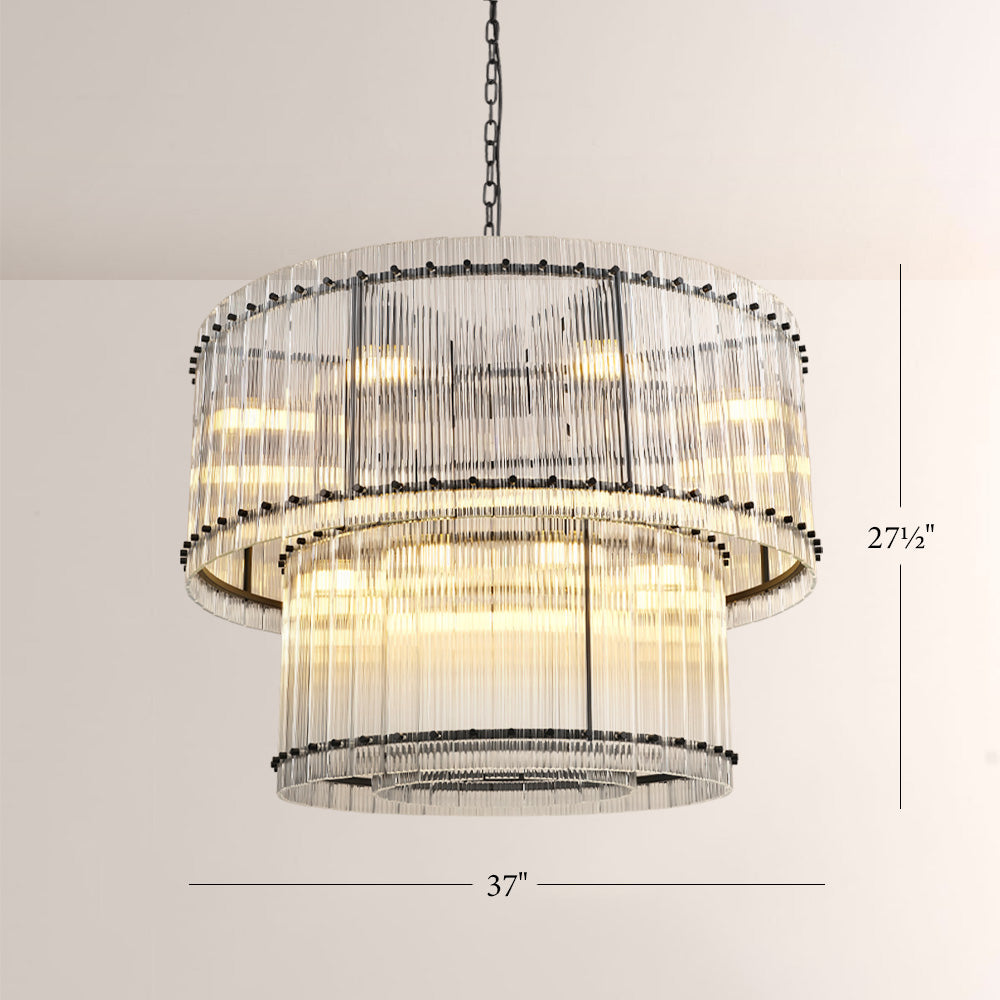 Fiona Two-Tier Round Chandelier 37"