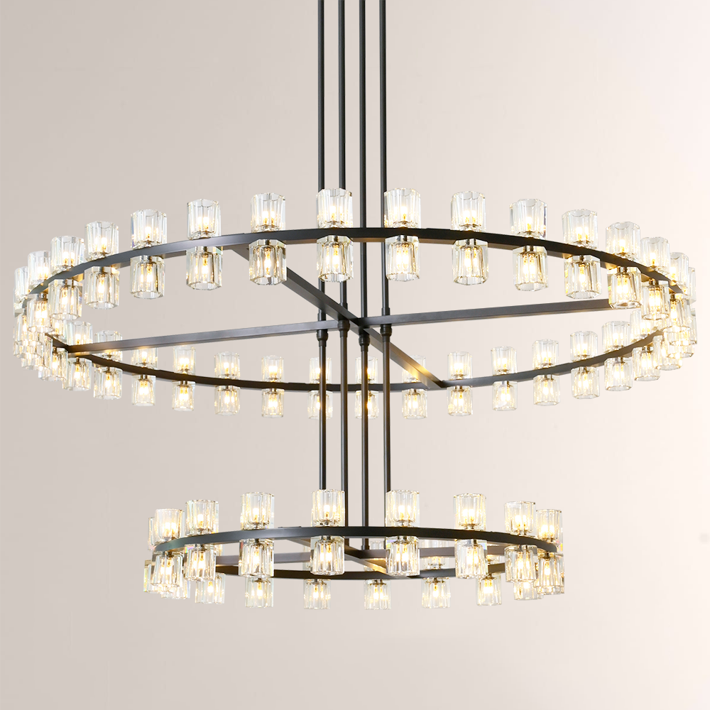 Tara Led Round Two-Tier Chandelier 60"