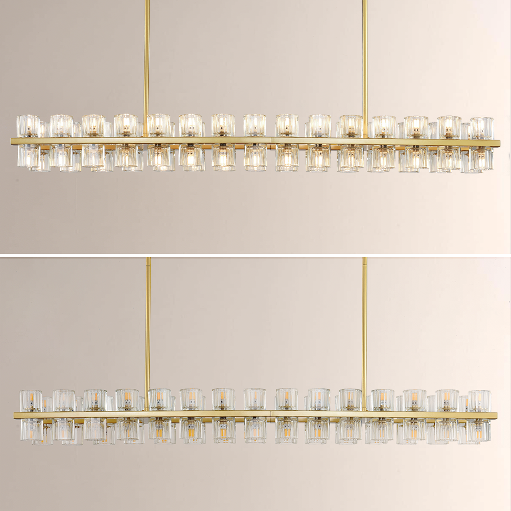 Tara Led Rectangular Chandelier 54"