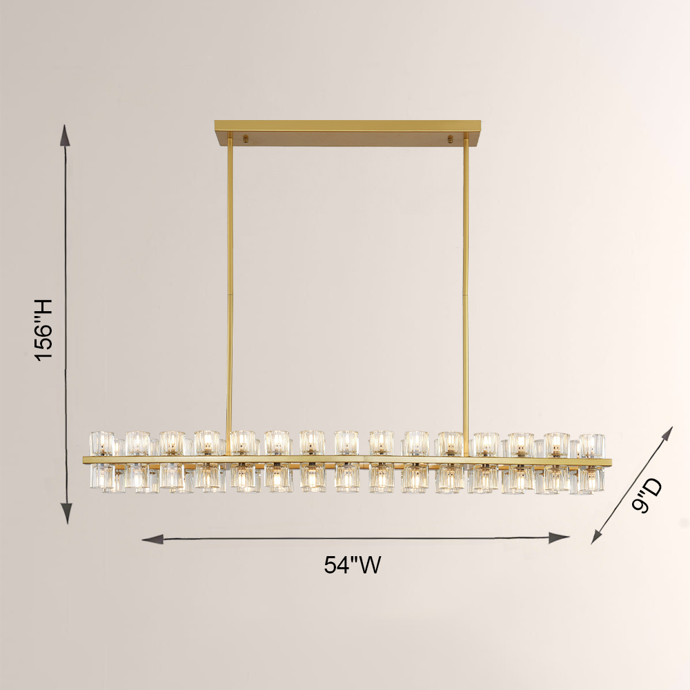 Tara Led Rectangular Chandelier 54"