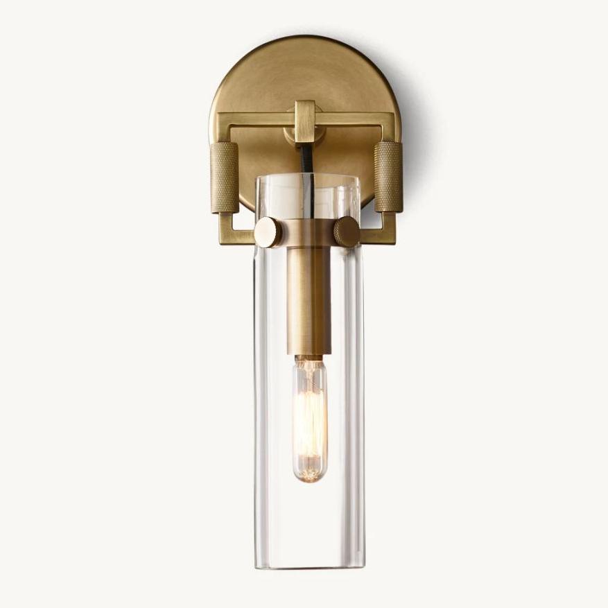 Aisha Rough Tube Glass Cylinder Sconce