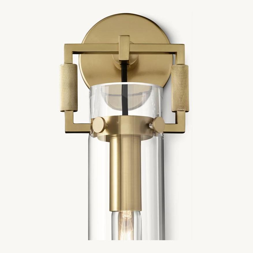 Aisha Rough Tube Glass Cylinder Sconce