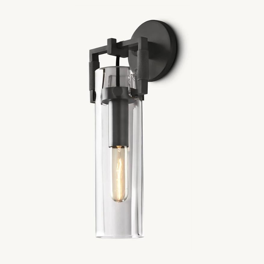 Aisha Rough Tube Glass Cylinder Sconce