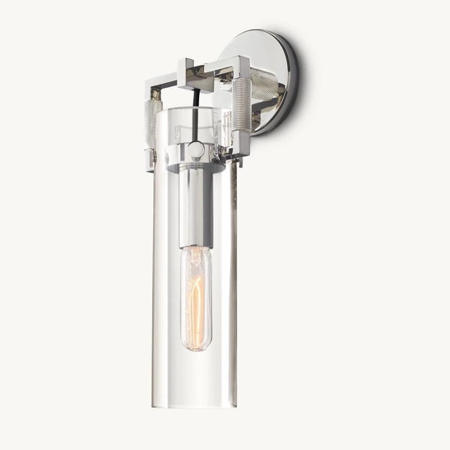 Aisha Rough Tube Glass Cylinder Sconce