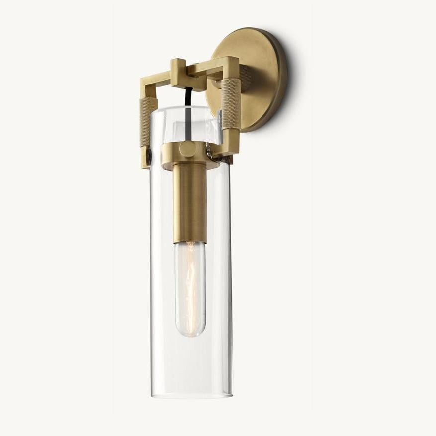 Aisha Rough Tube Glass Cylinder Sconce