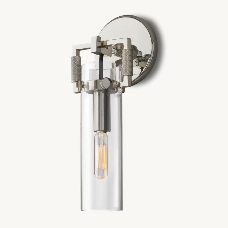 Aisha Rough Tube Glass Cylinder Sconce