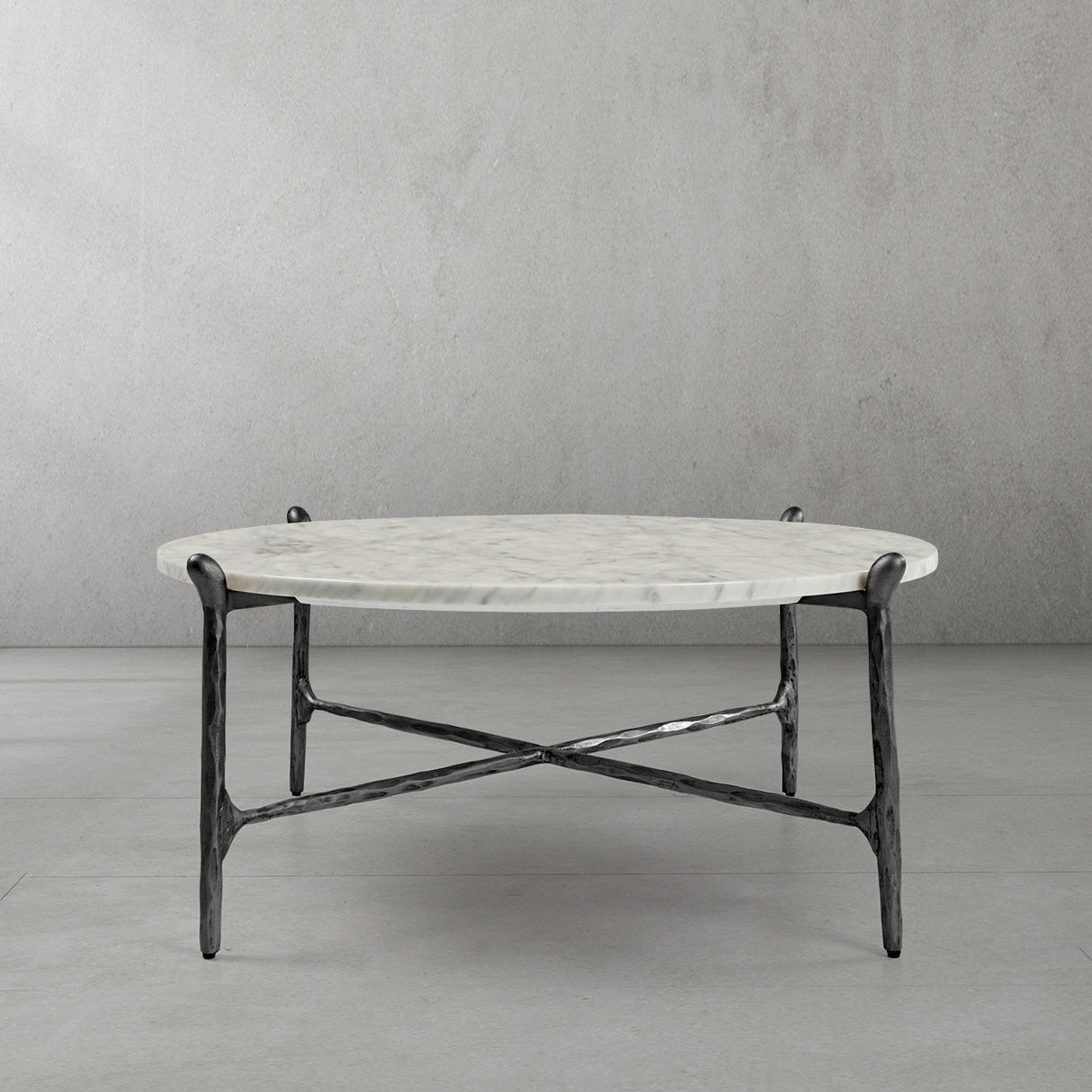 Thaddeus Round Horn Marble Coffee Table & Side Table