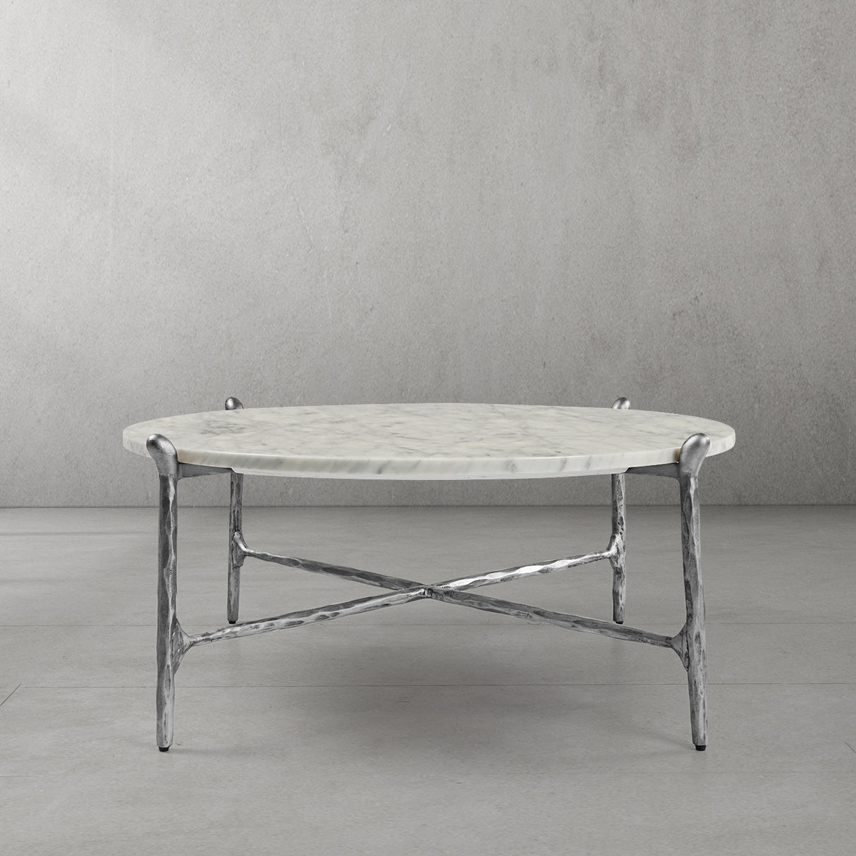 Thaddeus Round Horn Marble Coffee Table & Side Table