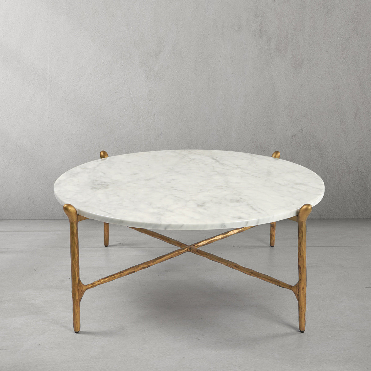 Thaddeus Round Horn Marble Coffee Table & Side Table