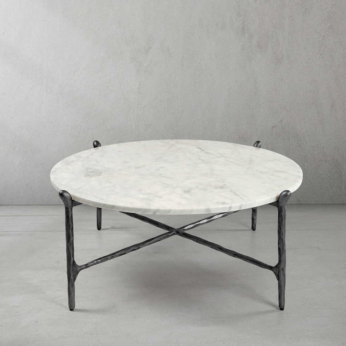 Thaddeus Round Horn Marble Coffee Table & Side Table