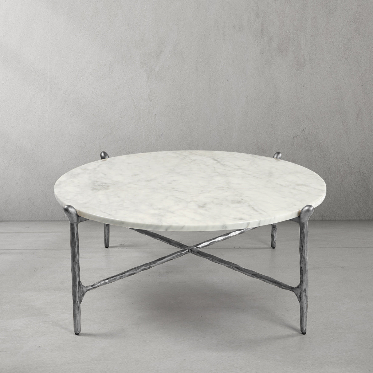 Thaddeus Round Horn Marble Coffee Table & Side Table