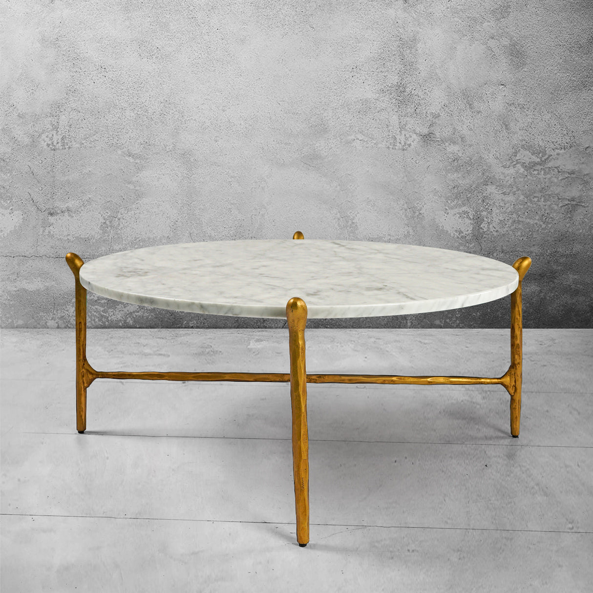 Thaddeus Round Horn Marble Coffee Table & Side Table