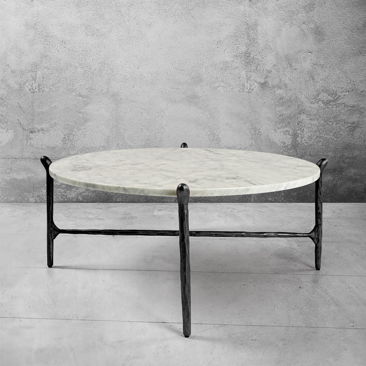 Thaddeus Round Horn Marble Coffee Table & Side Table