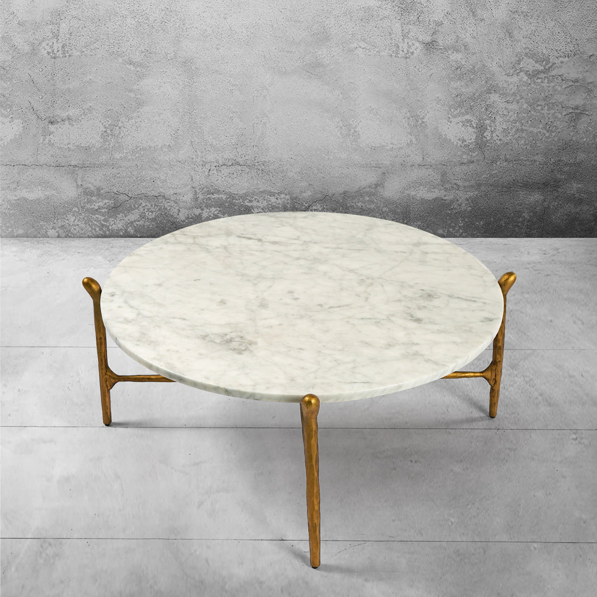 Thaddeus Round Horn Marble Coffee Table & Side Table