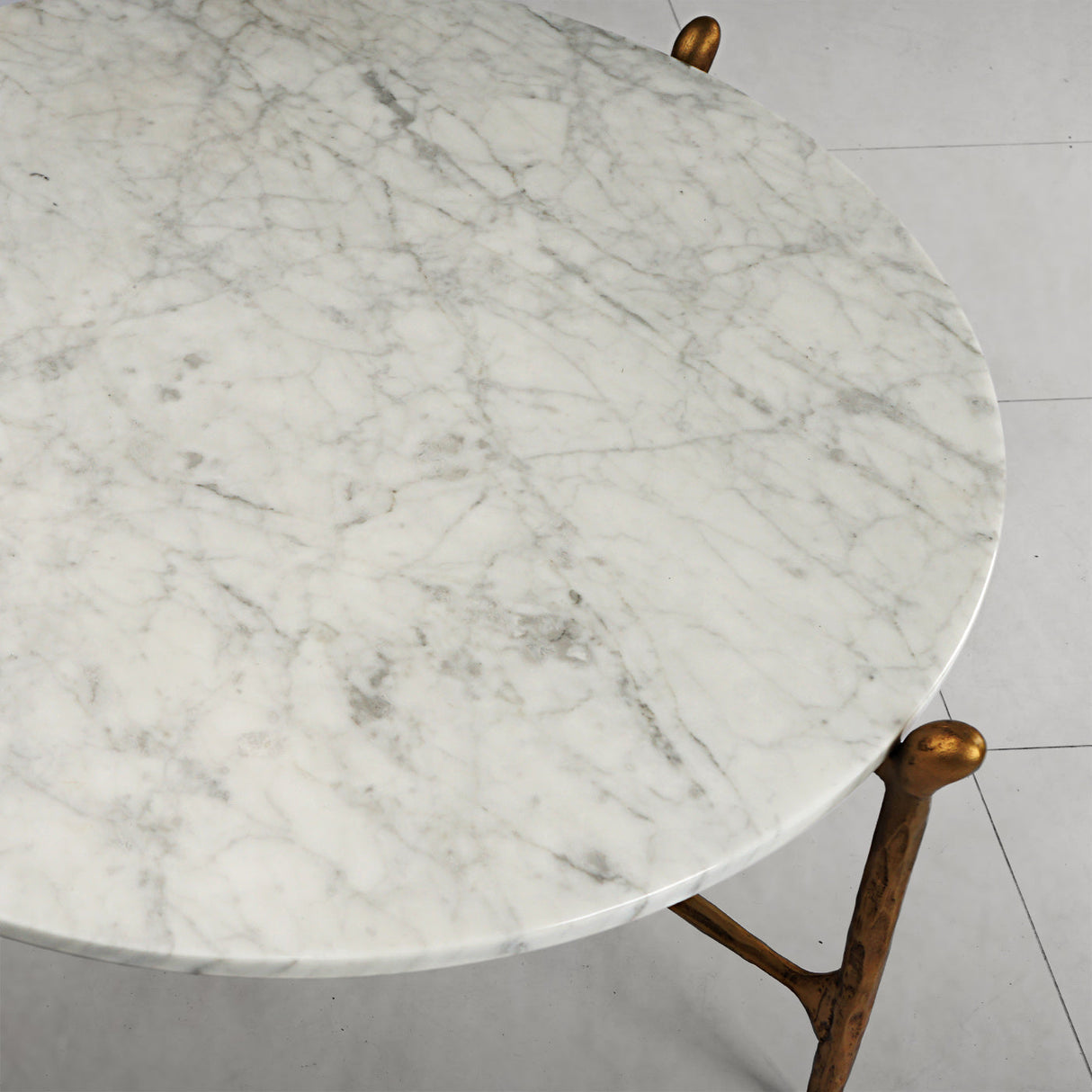 Thaddeus Round Horn Marble Coffee Table & Side Table