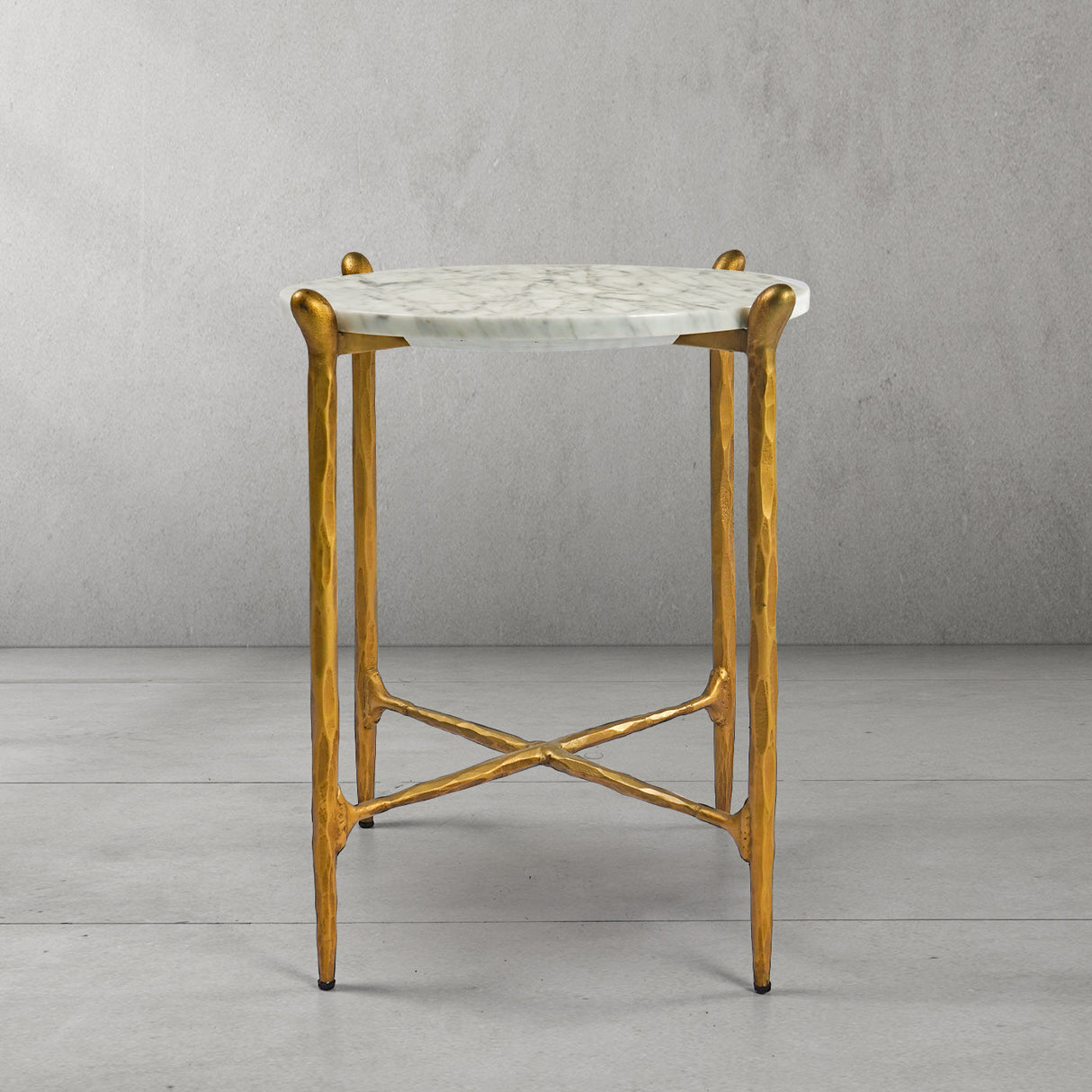 Thaddeus Round Horn Marble Coffee Table & Side Table
