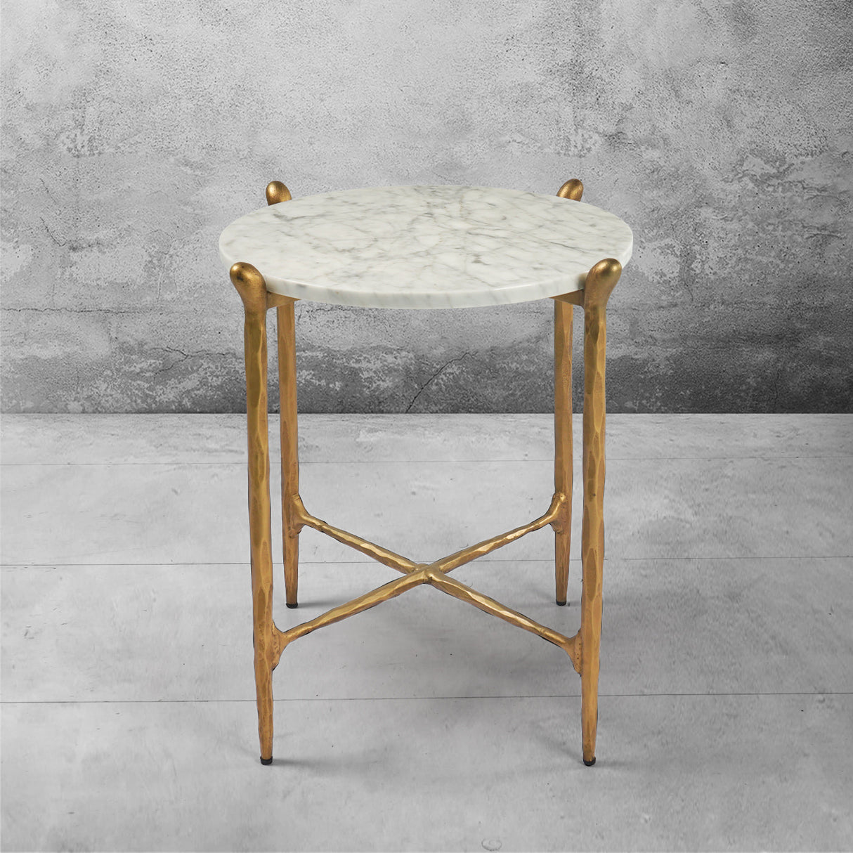 Thaddeus Round Horn Marble Coffee Table & Side Table