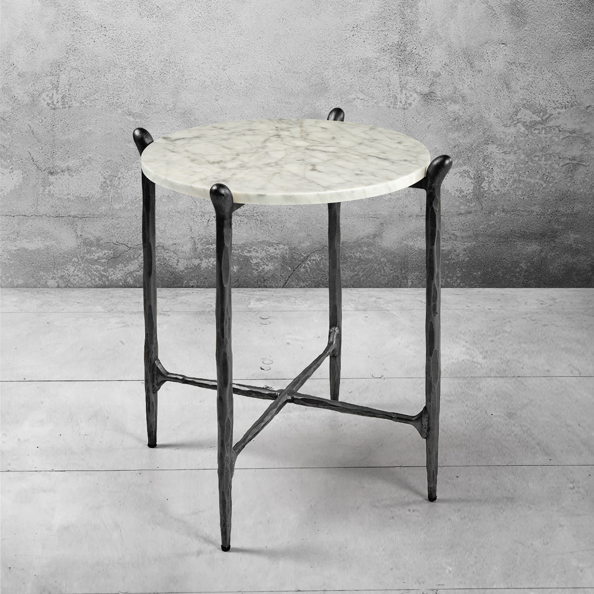 Thaddeus Round Horn Marble Coffee Table & Side Table