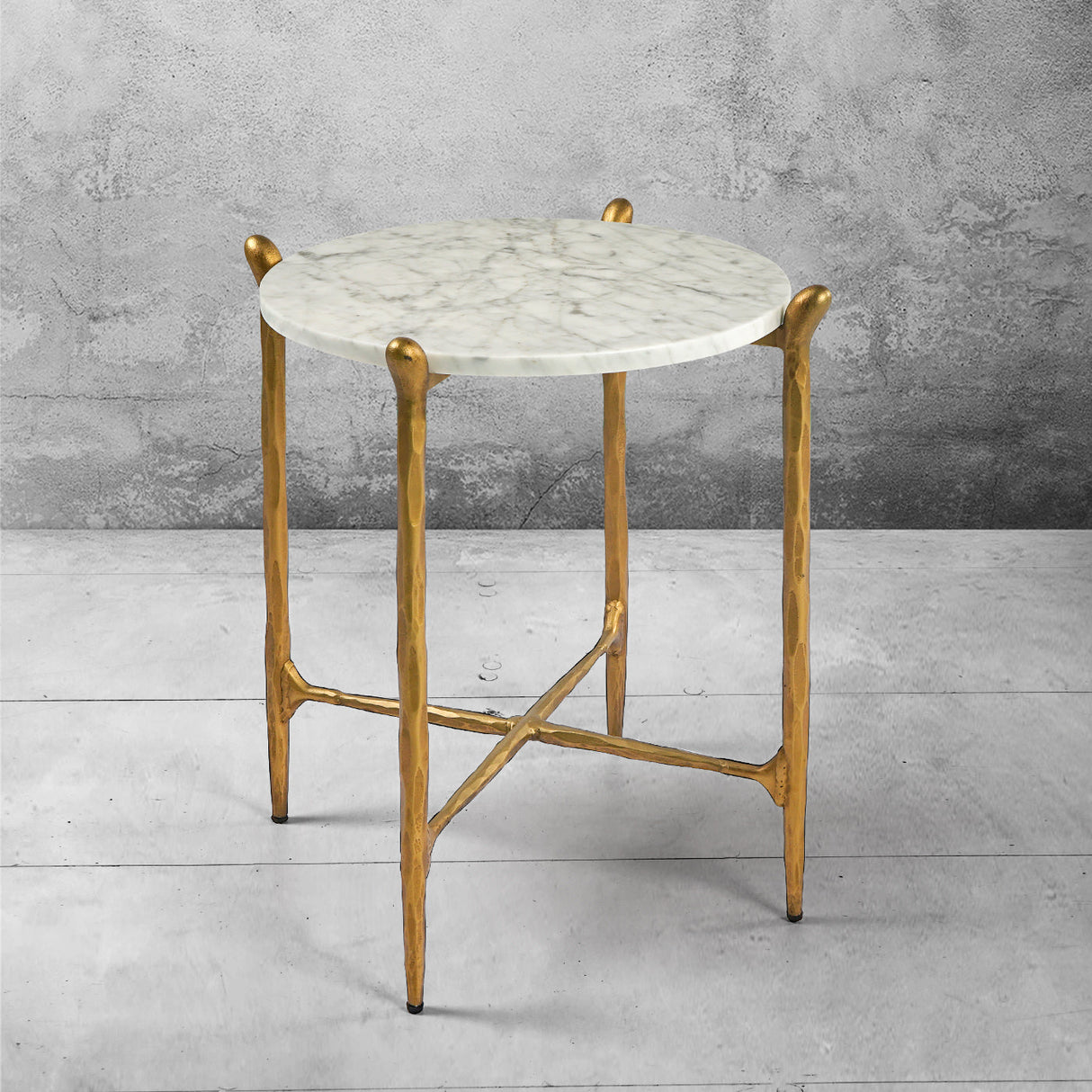 Thaddeus Round Horn Marble Coffee Table & Side Table