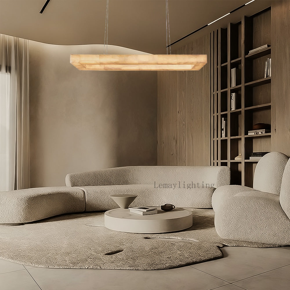 Alabaster Ezreal Rectangular Chandelier 54"