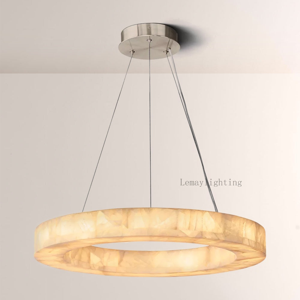 Alabaster Ezreal Round Chandelier 31"