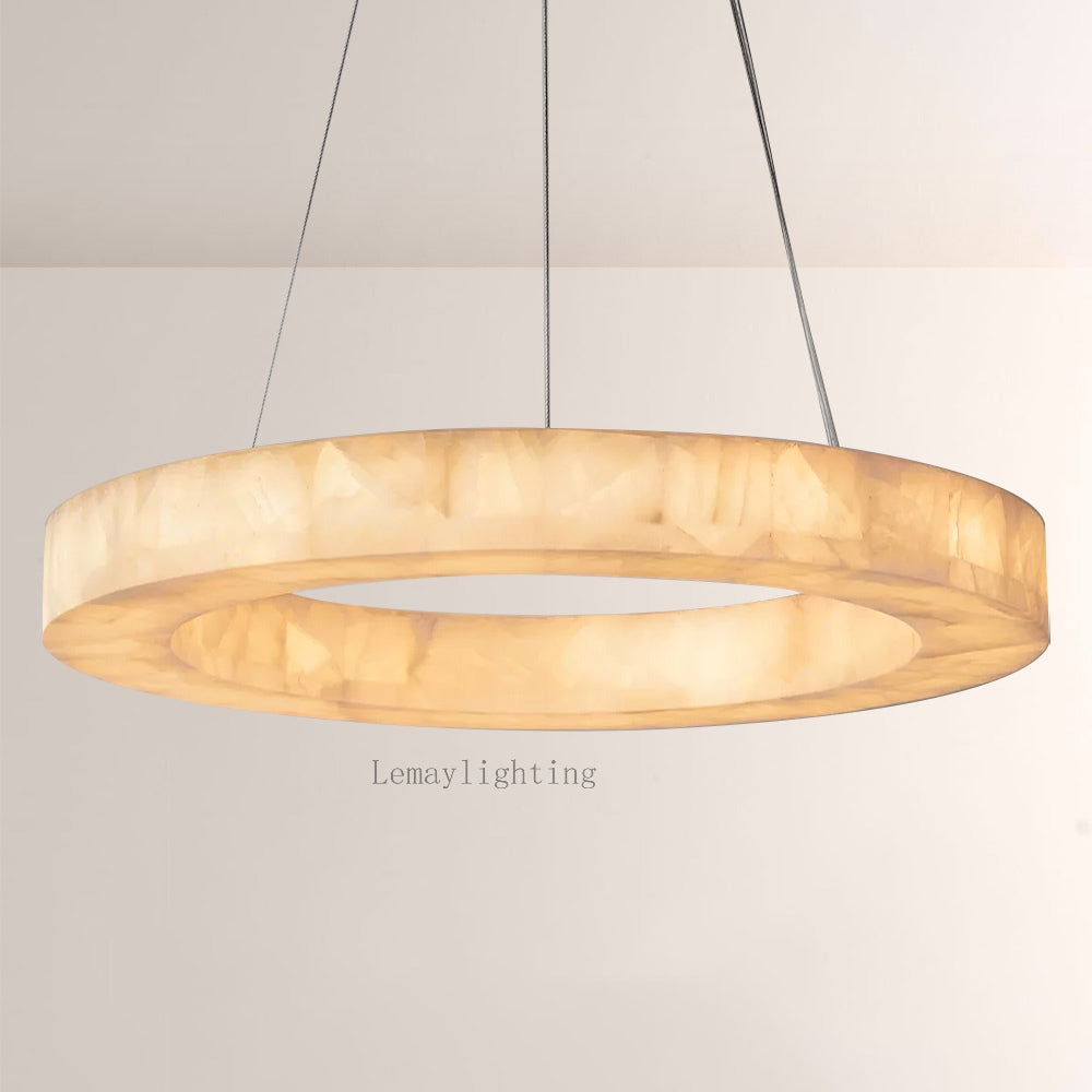 Alabaster Ezreal Round Chandelier 31"