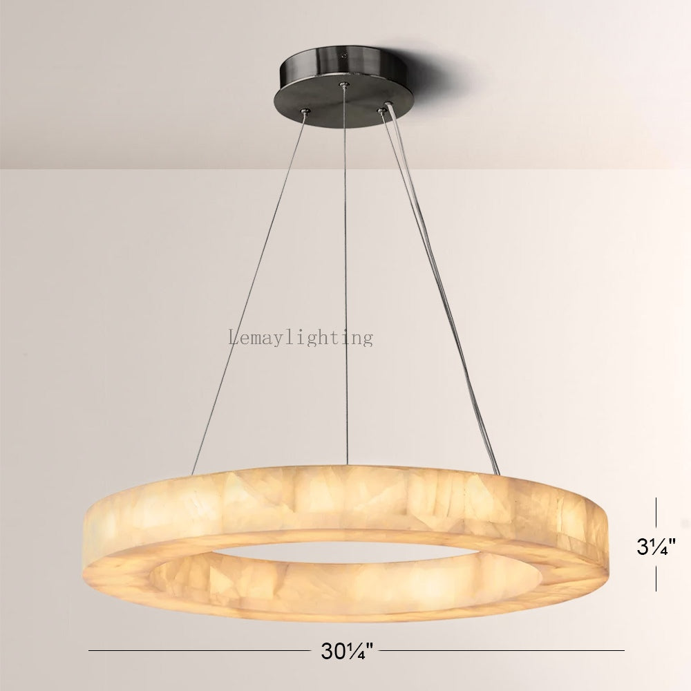 Alabaster Ezreal Round Chandelier 31"