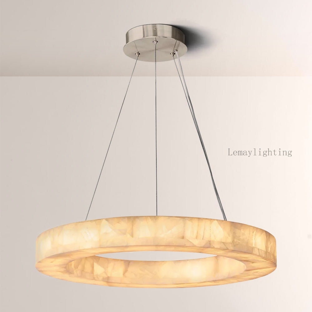 Alabaster Ezreal Round Chandelier 40"